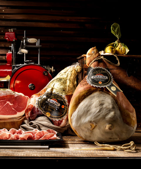 Prosciutto crudo di Parma DOP Zuarina 24 mesi con osso in scatola di legno - CLAI