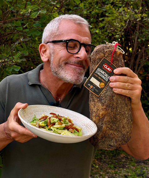 Max Mariola con il guanciale clai