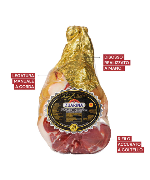 Prosciutto crudo di Parma DOP Zuarina 24 mesi disossato addobbo - CLAI