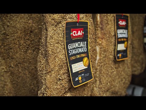 CLAI Video zur Herstellung von konserviertem, in Scheiben geschnittenem und gewürztem Guanciale ohne Konservierungsstoffe