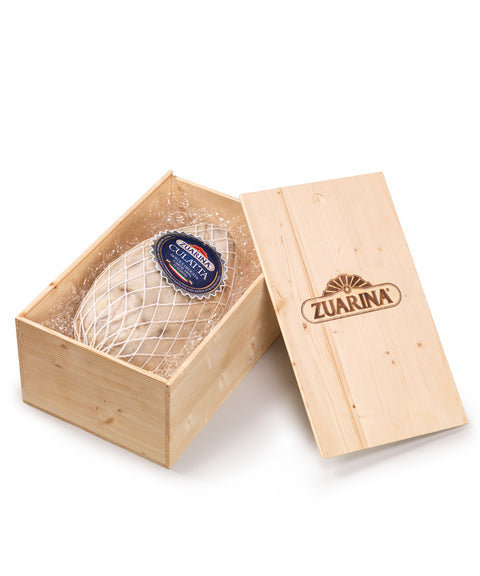Culatta Zuarina con cotenna in scatola di legno
