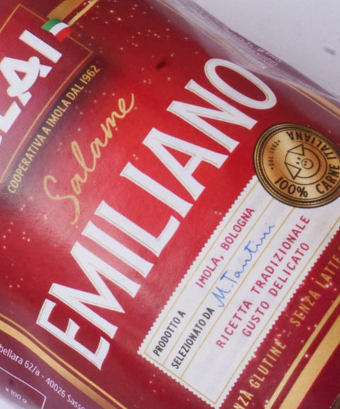 Salame Emiliano con tagliere CLAI - etichetta