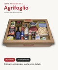 Cesta Natalizia Agrifoglio CLAI con fiocco di prosciutto Zuarina, salami, cotechino, guanciale, formaggi, Sangiovese e pasta