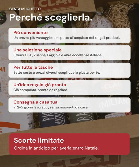 Perché scegliere la Cesta Natalizia Mughetto CLAI: più conveniente, selezione speciale, idea regalo già pronta