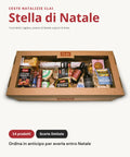 Cesta Natalizia Stella di Natale CLAI con Prosciutto di Parma a tranci, salami, coppa, cotechino, Parmigiano Reggiano, vino e olio